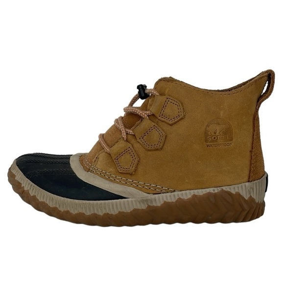 Sorel Shoes - Sorel Boots Women's 4 Brown Leather Lace Up Out N About Duck Waterproof Shoes